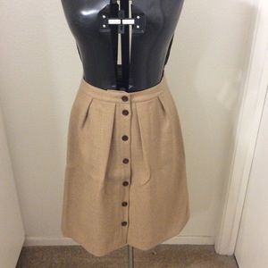 J. Crew Button Up Camel Skirt